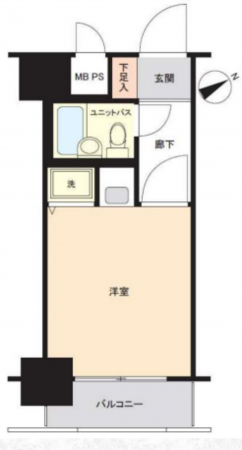 藤沢市藤沢、中古マンションの間取り画像です