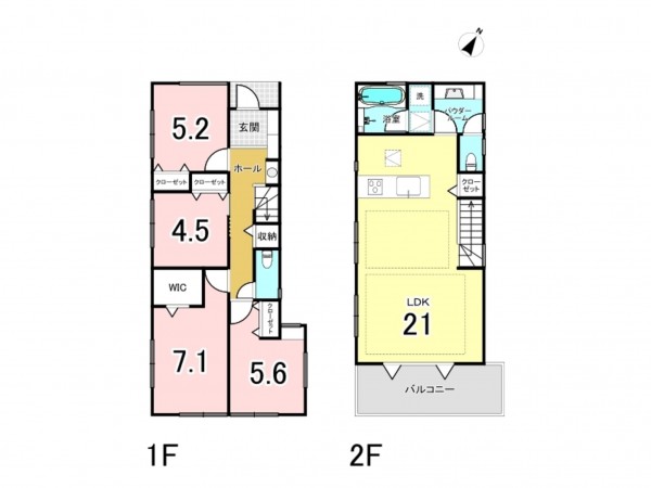 藤沢市鵠沼松が岡、新築一戸建ての間取り画像です