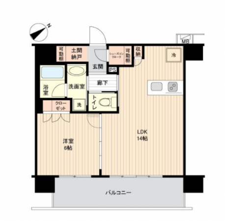 藤沢市片瀬海岸、中古マンションの間取り画像です