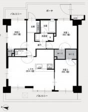 藤沢市湘南台、中古マンションの間取り画像です
