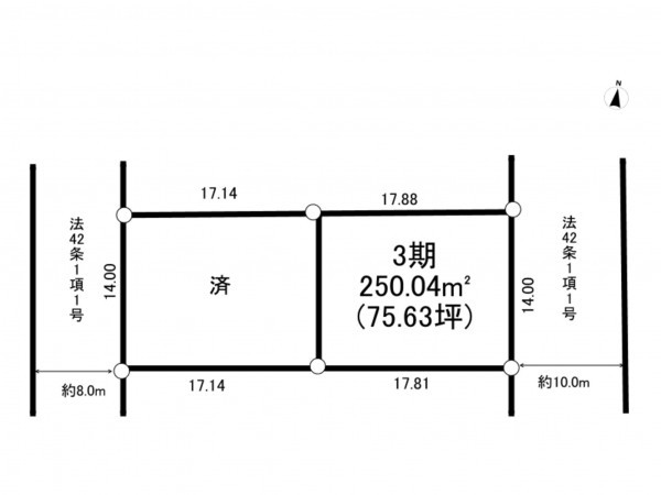 藤沢市円行、土地の間取り画像です