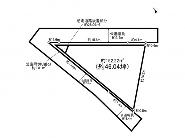 藤沢市鵠沼桜が岡、土地の間取り画像です