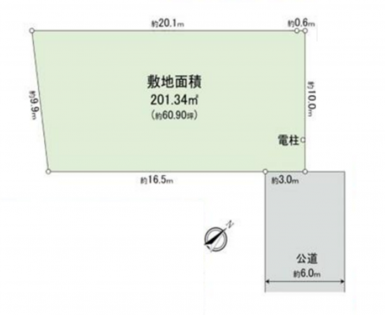 藤沢市鵠沼松が岡、土地の間取り画像です