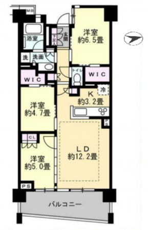 藤沢市辻堂西海岸、中古マンションの間取り画像です