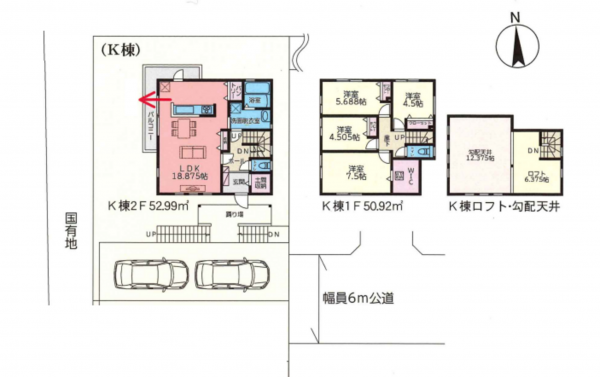 藤沢市西富、新築一戸建ての間取り画像です