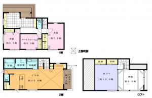藤沢市鵠沼海岸、新築一戸建ての間取り画像です