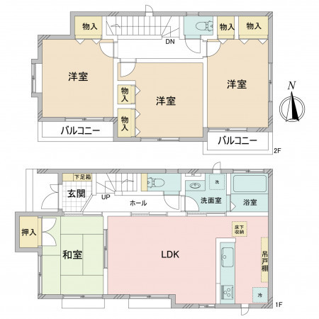 藤沢市円行、中古一戸建ての間取り画像です