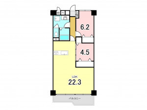 藤沢市片瀬海岸、中古マンションの間取り画像です