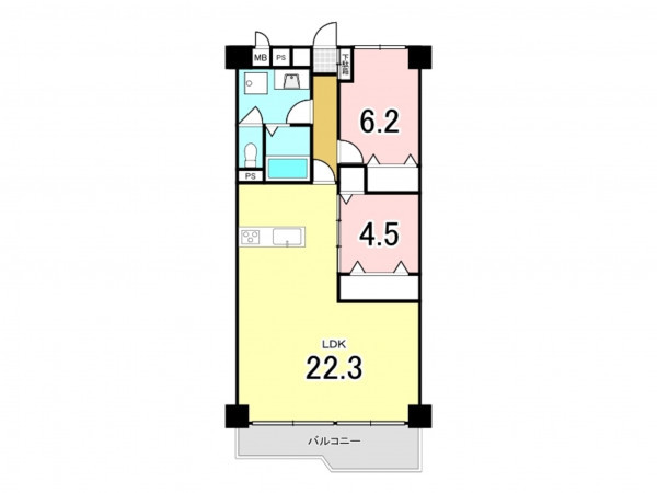 藤沢市片瀬海岸、中古マンションの間取り画像です
