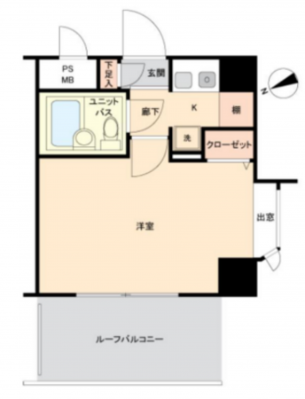 藤沢市藤沢、中古マンションの間取り画像です