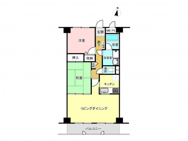 藤沢市白旗、中古マンションの間取り画像です