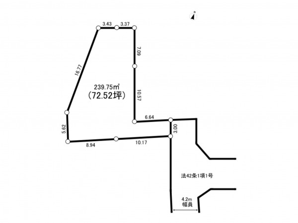 藤沢市善行坂、土地の間取り画像です