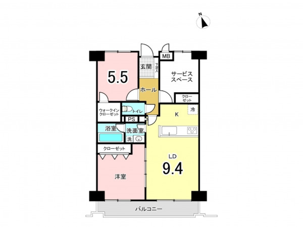 藤沢市南藤沢、中古マンションの間取り画像です