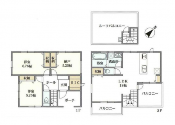 藤沢市鵠沼海岸、新築一戸建ての間取り画像です