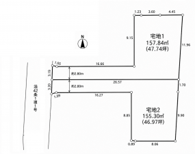 藤沢市獺郷、土地の間取り画像です