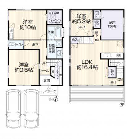 藤沢市石川、中古一戸建ての間取り画像です