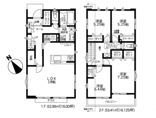 藤沢市本鵠沼、新築一戸建ての間取り画像です