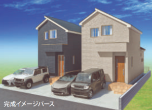 藤沢市天神町、新築一戸建ての完成予想図（外観）画像です