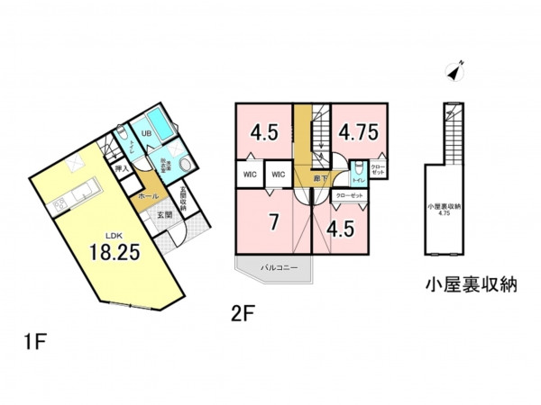 藤沢市稲荷、新築一戸建ての間取り画像です