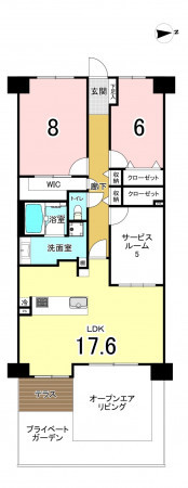 藤沢市辻堂西海岸、中古マンションの間取り画像です