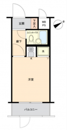 藤沢市藤沢、中古マンションの間取り画像です