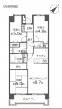 藤沢市辻堂新町、中古マンションの間取り画像です