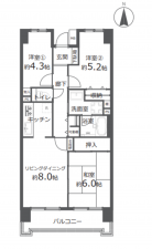 藤沢市辻堂新町、中古マンションの間取り画像です