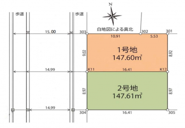 藤沢市片瀬山、土地の間取り画像です