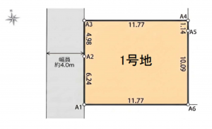 藤沢市遠藤、土地の間取り画像です