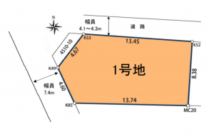 藤沢市本藤沢、土地の間取り画像です