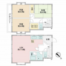 藤沢市辻堂西海岸、中古一戸建ての間取り画像です
