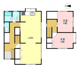 塩尻市大門、中古一戸建ての間取り画像です