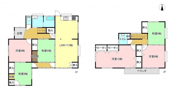 塩尻市大字広丘、中古一戸建ての間取り画像です