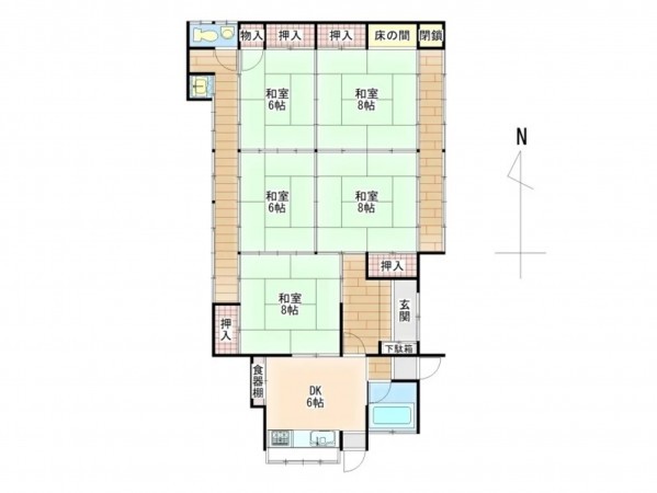 塩尻市大字片丘、中古一戸建ての間取り画像です