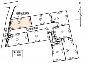 塩尻市大字洗馬、土地の間取り画像です