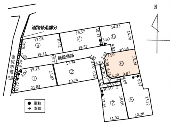 塩尻市大字洗馬、土地の間取り画像です