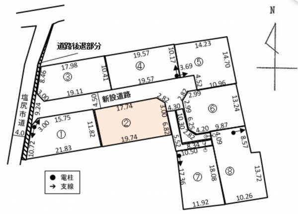 塩尻市大字洗馬、土地の間取り画像です
