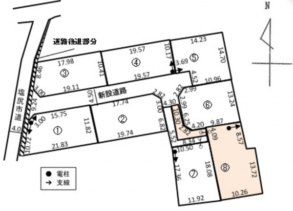 塩尻市大字洗馬、土地の間取り画像です