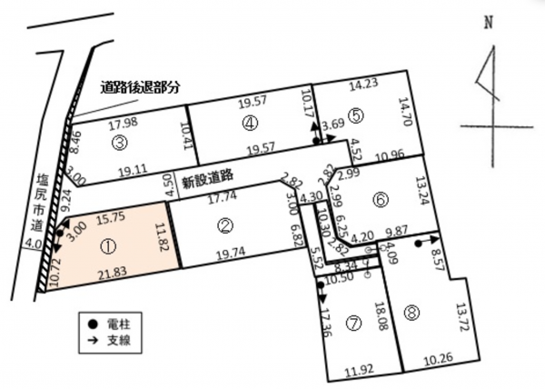 塩尻市大字洗馬、土地の間取り画像です