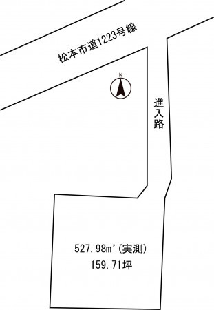 松本市沢村、土地の間取り画像です