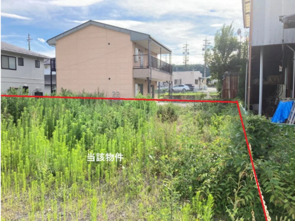 松本市沢村、土地の前面道路を含む現地写真画像です