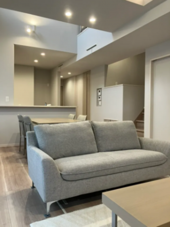 松本市大字原、新築一戸建ての居間画像です