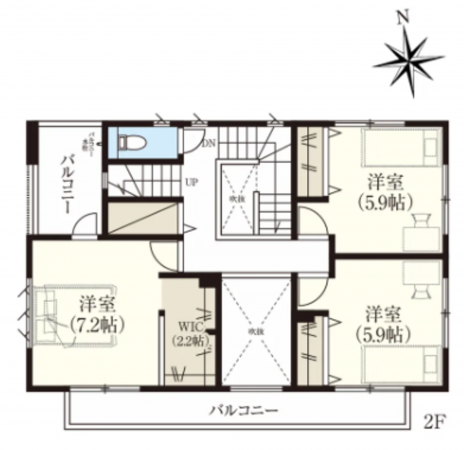 松本市大字原、新築一戸建ての間取り画像です