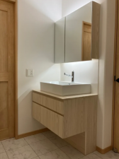 松本市大字惣社、新築一戸建ての洗面画像です