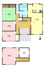 松本市笹部、中古一戸建ての間取り画像です