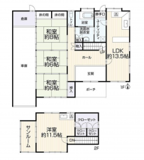 松本市笹部、中古一戸建ての間取り画像です