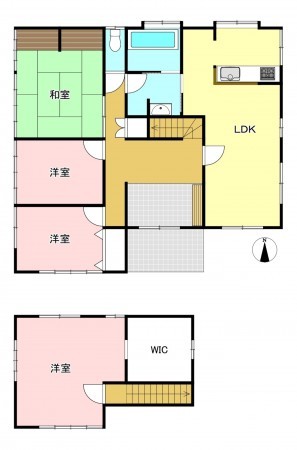 松本市笹部、中古一戸建ての間取り画像です