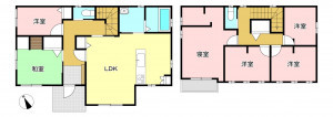 松本市並柳、中古一戸建ての間取り画像です