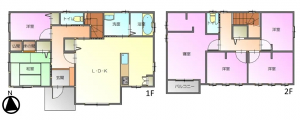 松本市並柳、中古一戸建ての間取り画像です