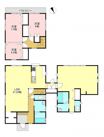松本市笹部、中古一戸建ての間取り画像です